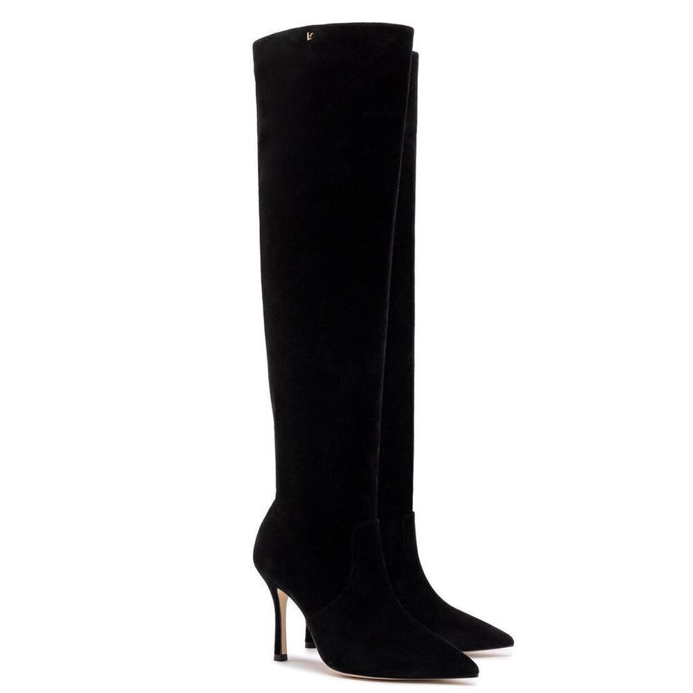 LARROUDÉ Kate Over the Knee Boot In Black Suede NWOB Size 7 1/2